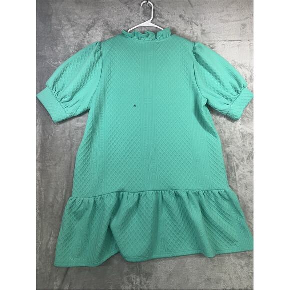 Mint Green Textured Ruffled Neck Frolic Puffy Sleeves with pockets 2XL - Picture 7 of 10